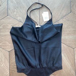 Black Cowl Neck Bodysuit